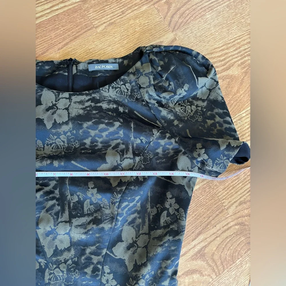 ZAC POSEN Black Floral Jacquard Dress (Fits XS) - Picture 6 of 8